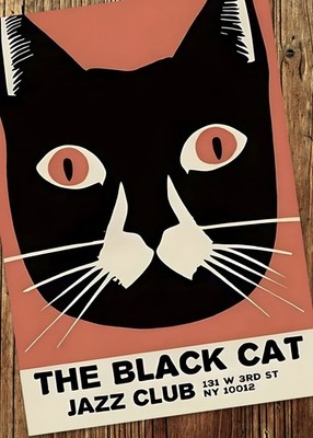Black Cat Jazz Club A2 ungerahmter Kunstdruck Poster