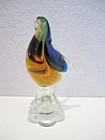 Vintage Murano Sommerso Style Hand Blown Swallow Tail Dove Bird Clear Glass Base