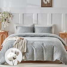 Cotton Duvet Cover King King 104 90 inch 07 - Blue Paisley no Comforter 