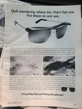Cool-Ray POLAROID Fishing Sunglasses - 1960s original vintage print magazine ad