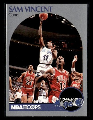 1990-91 Hoops #223 Sam Vincent Michael Jordan wearing #12 jersey