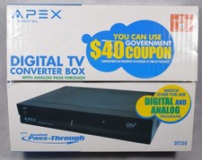 New in Open Box Never Used Apex Digital TV Converter Box DT250