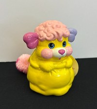 VINTAGE 1986 POPPLES CERAMIC PIGGY BANK POTATO CHIP YELLOW PINK (NOS)