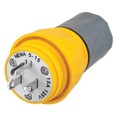 Hubbell Wiring Device-Kellems Hbl14w47a Watertight Straight Blade Plug, 5-15P,