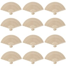 20 Pieces Sandalwood Fan Wooden Folding Fan, Vintage Hand Held Folding Fans, ...