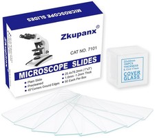 50pcs Blank Glass Microscope Slides + 100 Coverslips Ground Edges Pre-Cleaned