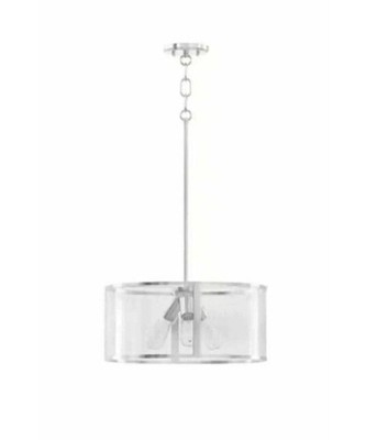 Fifth and Main Lighting Oxygen 3-light Brushed Nickel Pendant Clear Glass