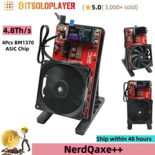 BTC Miner 4.8Th/s NerdQaxe++ Powerful 4P*BM1370 ASIC Bitcoin Solo Lottery Miner