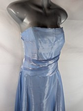Ice Blue Metallic Iridescent Pleated Gathered...