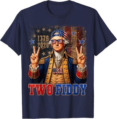 Funny George Washington Middle Finger Two Fiddy 2 Fiddy T-Shirt
