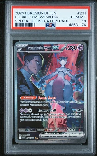 New Listing2025 POKEMON DRI EN-DESTINED RIVALS #231 TEAM ROCKET'S MEWTWO EX PSA 10