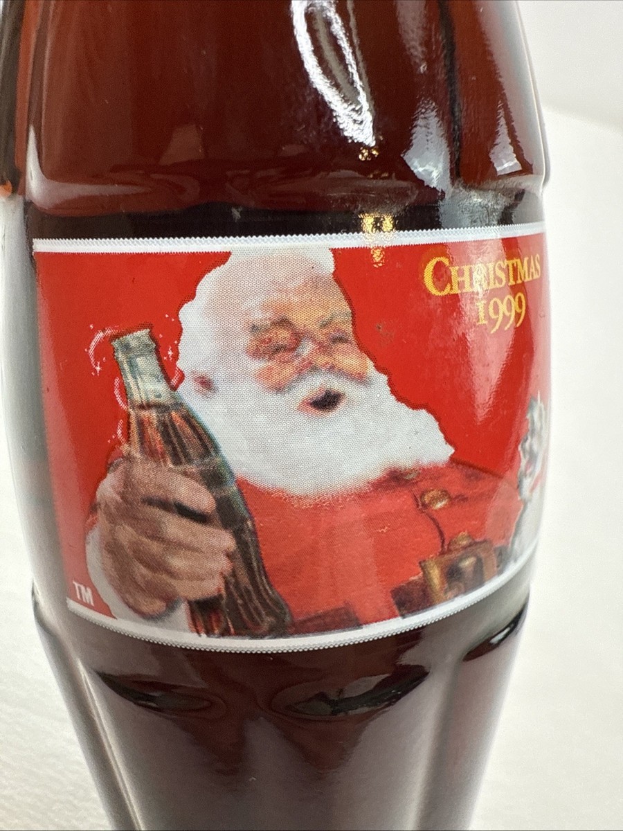 Vintage 1999 Coca-Cola Classic Christmas 8oz Coke Bottle Santa