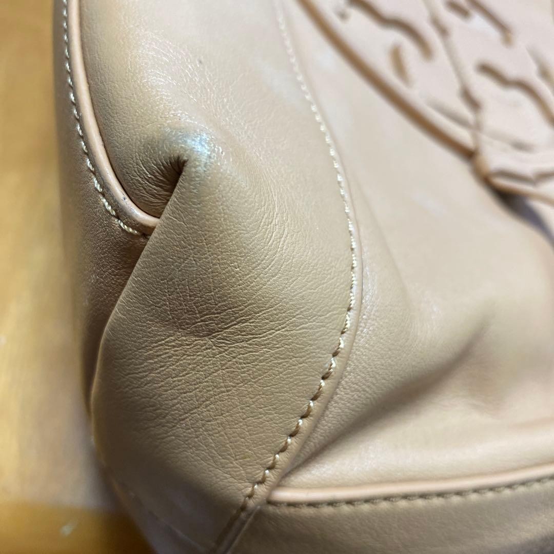 Tory Burch Tote Bag Logo Leather Beige Women's From Japan thumbnail 24