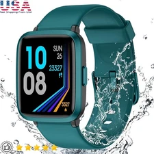 Heart Rate Sleep Monitor Fitness Tracker 9 Sport Modes Waterproof Smart Watch US
