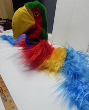 COMMONWEALTH HUGGING PARROT HAND PUPPET Stuffed Animal Plush LARGE 1983