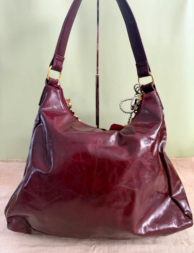 Редкий винтажный Apple низ с заклепками бордовый Hobo наплечная сумка - Y2K Iconic - Изображение 2 из 4