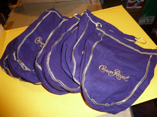 Lot of 7 Crown Royal Purple 750ml Drawstring Bags Empty