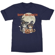 Cute Witch Cats - Funny Halloween Pumpkin Night Unisex T-Shirt