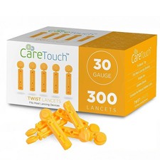 Care Touch Lancets for Diabetes Testing - 30 300 Count (Pack of 1), Yellow