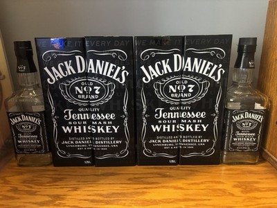 Lot 4 Jack Daniels 1.75L Old No 7 Whiskey Tin Black Box Label Limited Ed. Series
