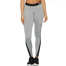 NIKE PRO WARM Heather Gray Black Dri-Fit Mid Rise Training Active Legging Size M