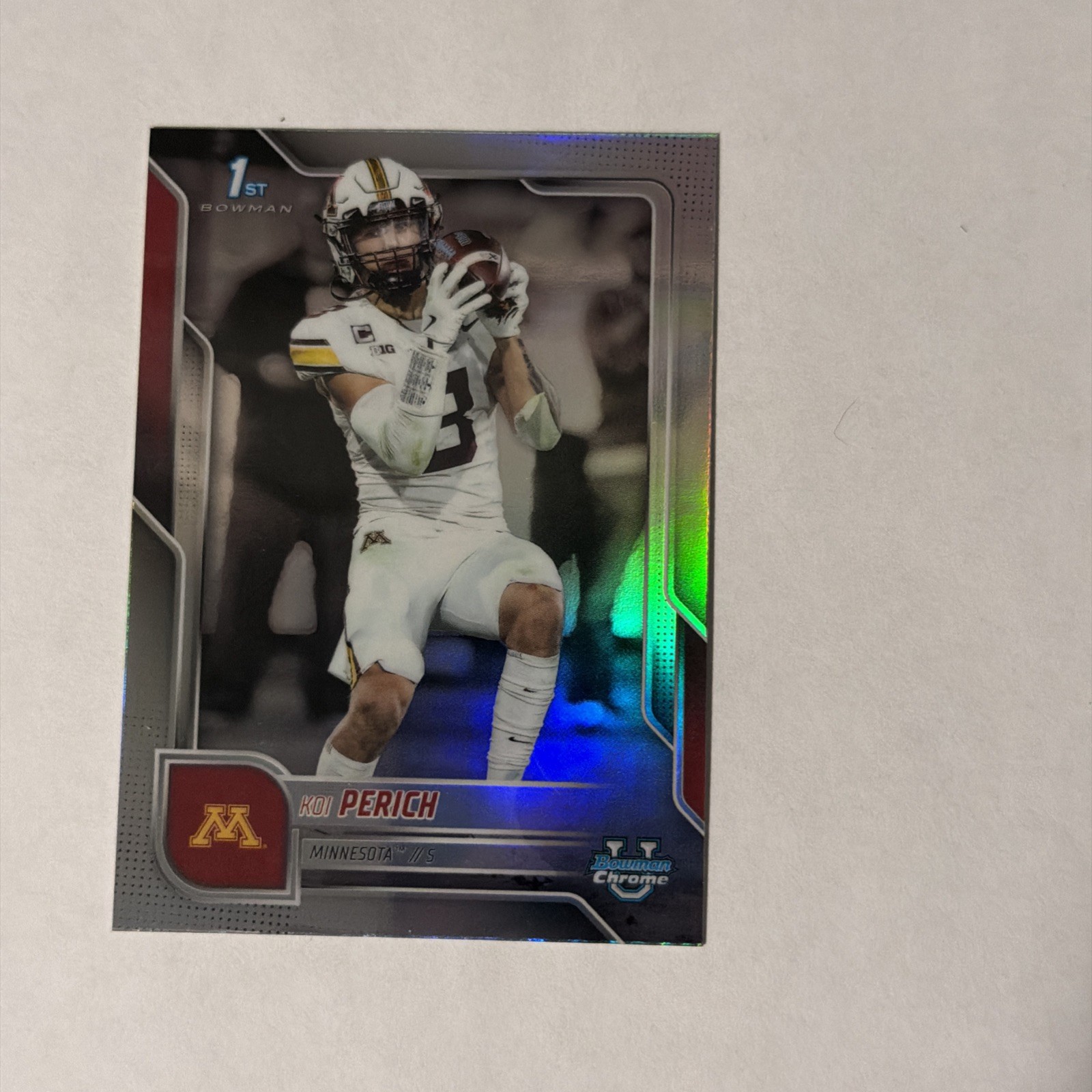 2025 Bowman University Chrome 1st Koi Perich Refractor Minnesota O970