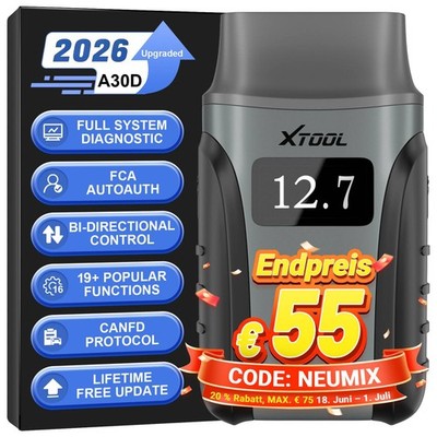 XTOOL A30D OBD2 Diagnosegerät Fehler Auslesegerät 19+Reset Bluetooth Alle System