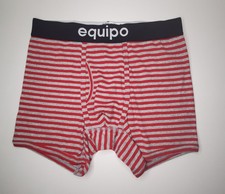 Equipo Boxer Briefs Red  Gray Stripes Medium 100 Cotton NWOT