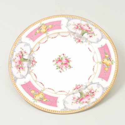 Royal Worcester English Fine Bone China Hand Painted Rose Dinner Plate 10.5'' D