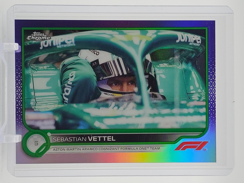SEBASTIAN VETTEL 2022 TOPPS CHROME F1 PURPLE GREEN REFRACTOR #11 Q5033