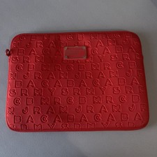 Marc by Marc Jacobs Red Dreamy Logo Monogram Laptop Sleeve Case Unisex 14  x10  