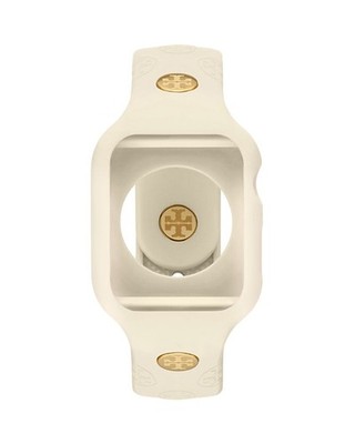 Tory Burch Apple Watch T-Monogram White Silicone Strap, 41mm