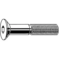 5/16"-18 Socket Head Cap Screw, Flat, Plain 18-8 Stainless Steel, 2 In Length,