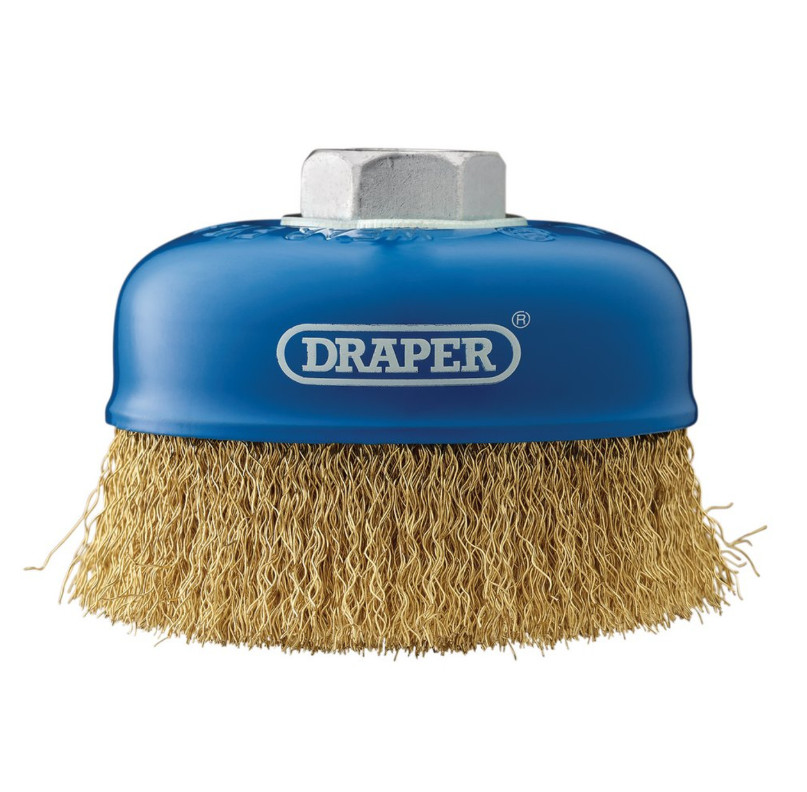 Draper 100MM Brassed Steel Crimped Wire Wheel Brush M14 41431