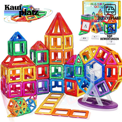 Magnetische Bausteine 95 Stück Magnetspiel mit Buchstaben Zahlen Riesenrad ab 3
