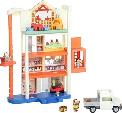 Bluey Hammerbarn Einkaufszentrum Mega Set, 4 Ebenen, 22'' hoch Spielset Geschenkbox