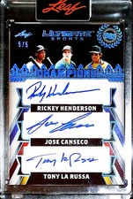 2024 Leaf Ultimate Sports RICKEY HENDERSON J CANSECO T La RUSSA TRIPLE AUTO 5/5