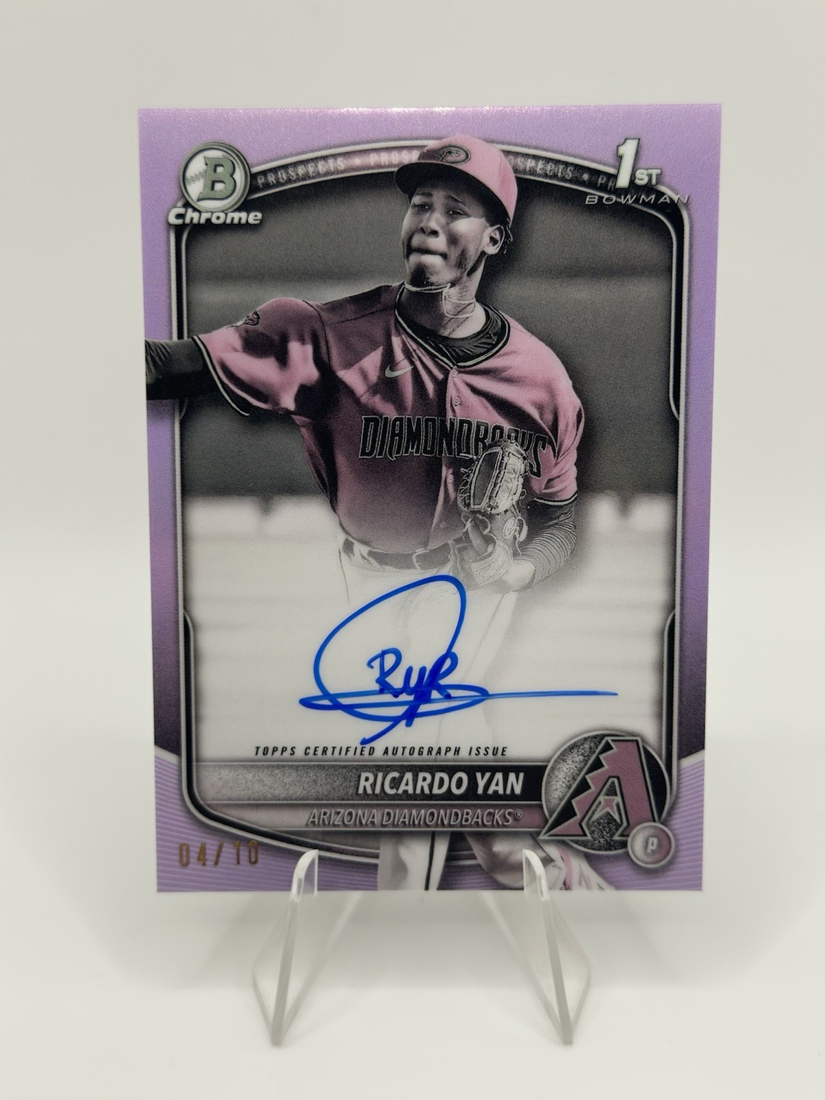 2025 Bowman Chrome Ricardo Yan 1st Bowman Pearl Refractor Auto /10 SSP #CPA-RY