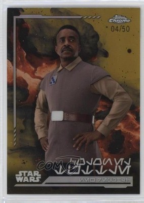 2024 Chrome Star Wars Aurebesh Variations Gold Refractor 4/50 Colonel Tuttle 3c2