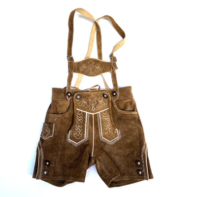 Isar Trachten Child's Brown Suede Lederhosen Sz. 98 2-3 Y