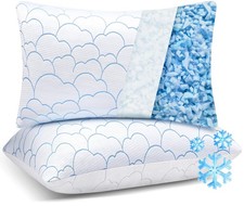 Cooling Pillows Queen Size Set of 2, Shredded Memory Foam Pillows for Sleepin...