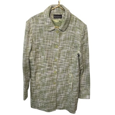 Dialogue Women's Green Tweed Jacket Size M Career Business Casual