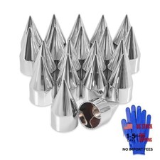 20Pcs Lug Nut Covers 33mm x 4 1/4" Spike Nut Covers ABS Chrome Plastic 20 PCS