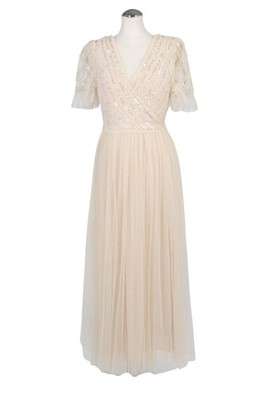 Needle & Thread Damen Kleid Gr. 34 (UK 8) Creme NEU A-Linie Dress
