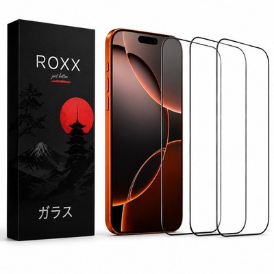 ROXX NEO Japanisches 9H 3D Glas (3 Stück) | iPhone 17 Pro Max | Volle Abdeckung