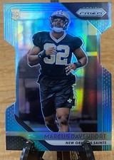 Stunning💎2018 Prizm Marcus Davenport Rookie Light Blue Die-Cut RC #/199 Saints