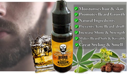 Beard Oil 15ml & 30ml Mens Beard Growth Grooming Styling Conditioning Whiskey - Picture 5 of 14