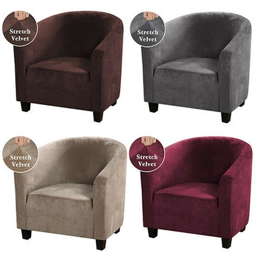 Stretch Club Sofa Chair Cover Living Room Tub Barrel 1 Seater Armchair Slipcover - Picture 2 of 34