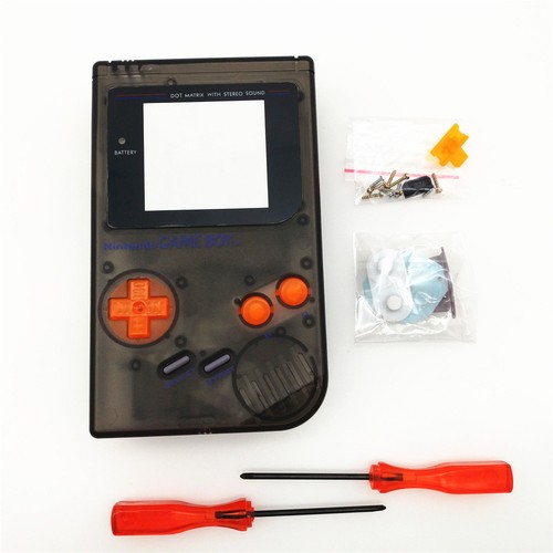 Clear Black Housing Shell Case Orange Buttons For Nintendo Game Boy Classic - Picture 6 of 32