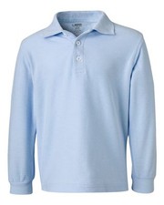 Children's Place Boys Long Sleeve Polo School Uniform Husky Blue - size 4